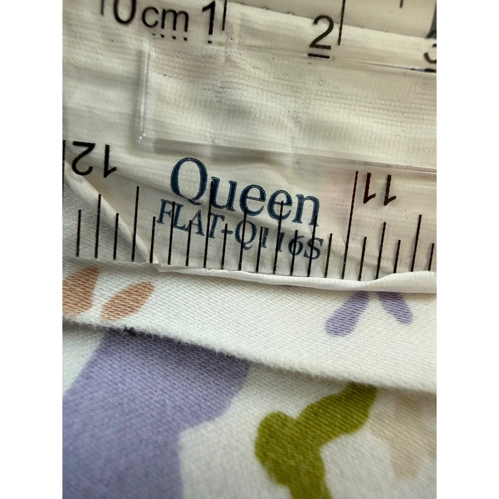 Brooklinen Garden Patchwork Queen Flat Sheet Classic Percale Scallop Floral Pink